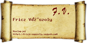 Fricz Vászoly névjegykártya
